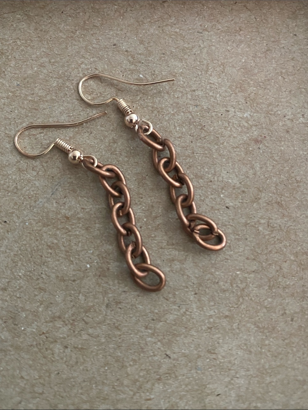 Good Vibes Only Copper Chain Drop Earrings - Womens Jewelry